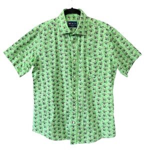 Charleston Threads Men’s Seersucker Margarita Print Button-Down Shirt Cotton L❤️